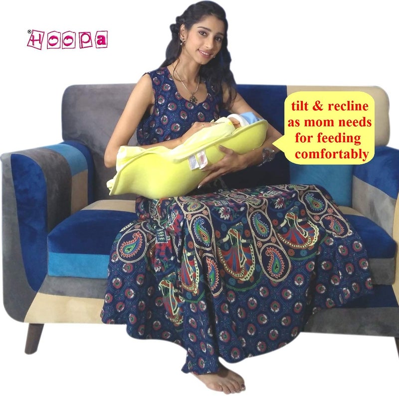HOOPA 2-in-1 Feeding Pillow with Nest Yellow | Feeding Pillow with nest | Nursing Pillow with Blanket Breastfeeding Pillow | Reclined Carrier | Infant Carrier - Image 3