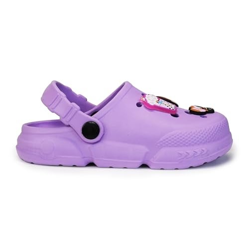 Hygear KE-1004 Clog Shoes for Girls | Indoor & Outdoor Sandals Light Purple Clogs for Kids Size-C5 - Image 4