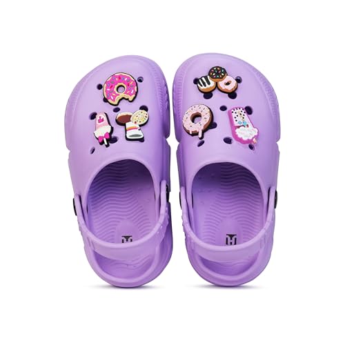 Hygear KE-1004 Clog Shoes for Girls | Indoor & Outdoor Sandals Light Purple Clogs for Kids Size-C5 - Image 5