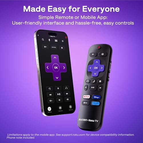 Aurzen Roku TV Smart Projector with Wifi and Bluetooth, Roku Streaming Experience Built-in, 1080P FHD, Dolby Audio, Auto Focus & Keystone, Zoom, Movie Portable Outdoor Mini Projector, Silver - Image 5