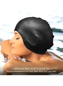 QUALITY Silicone Swim Caps with Great Flexibility for Head Protection - Waterproof Swimming Caps with Good Sealing with 3D Ergonomic Design  - Image 2