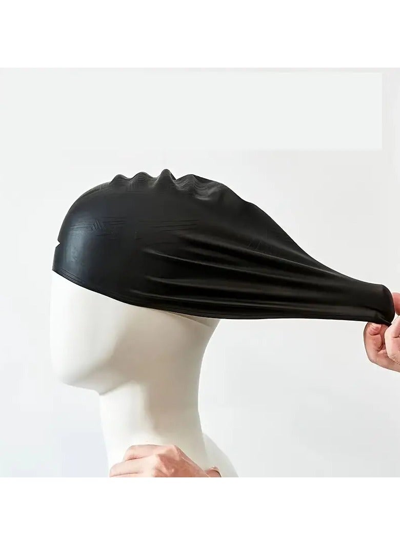 كوالتي قبعات سباحة من السيليكون بمرونة كبيرة لحماية الرأس - قبعات سباحة مقاومة للماء مع إغلاق جيد وتصميم مريح ثلاثي الأبعاد - Image 5