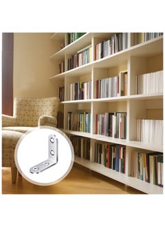 ZFHDBM 18PCS L Bracket Corner Bracket, ZFHDBM Stainless Steel L Brackets for Shelves, Black Small Right Angle Bracket, Metal Corner Brace for Wood Furniture Cabinet Chair with 72PCS Screws (1.57x1.57 in)  - Image 5