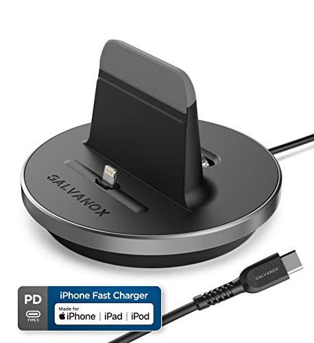 GALVANOX Encased iPhone Charger Stand (MFi Certified) Lightning Desktop Holder Dock with Built-in USB-C Cable for Fast Charging Apple iPhone 14 Pro Max/ 13/12/11/X/Xs/XR/8 - Image 3