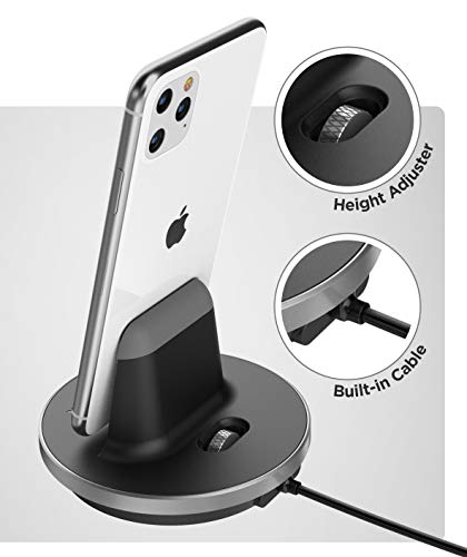 GALVANOX Encased iPhone Charger Stand (MFi Certified) Lightning Desktop Holder Dock with Built-in USB-C Cable for Fast Charging Apple iPhone 14 Pro Max/ 13/12/11/X/Xs/XR/8 - Image 4