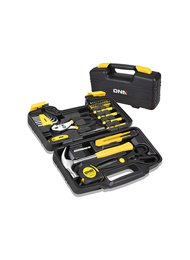 PROMASS مجموعة أدوات محمولة 39 قطعة من Motoring Yellow، صندوق أدوات يدوية منزلية، مفك براغي إصلاح عام، كماشة مطرقة سداسية (Tools-00007) - Image 2