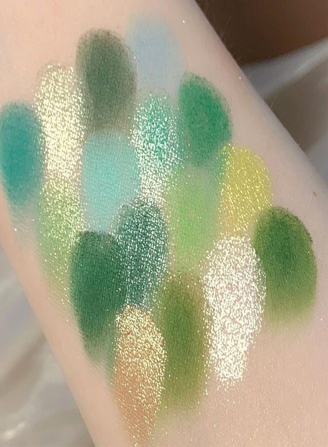 AMY'S DIARY Green Eyeshadow Palette - Forest Green, Yellow 16 Colors Matte & Glitter Eyeshadow - Long Lasting, Colorful Eye Shadow Platte for Christmas, Women & Girls - Image 3