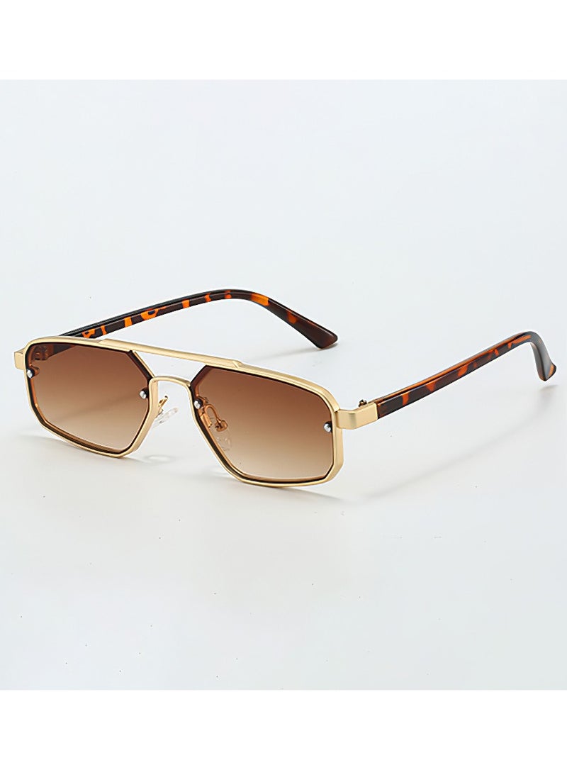 General Retro small frame women's sunglasses women's high-end fashion sunglasses trendy men's and women's double beam glasses  - Image 1