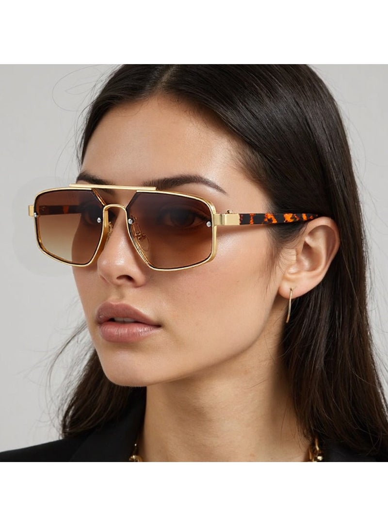 General Retro small frame women's sunglasses women's high-end fashion sunglasses trendy men's and women's double beam glasses  - Image 4