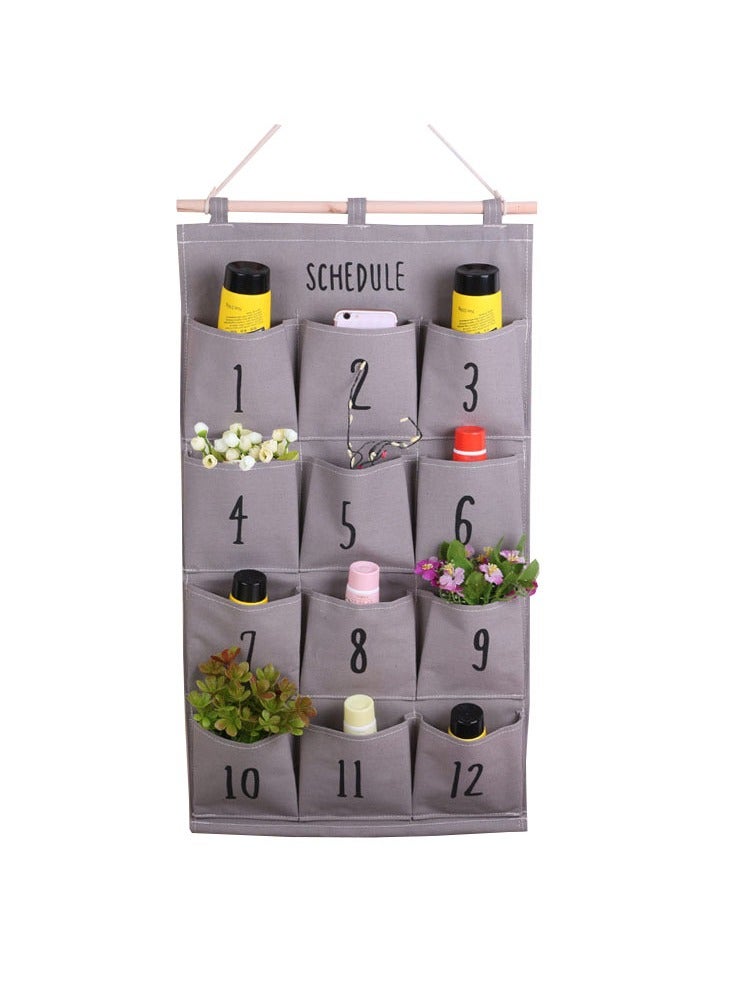 Cute Home Fabric Organizer Wall Mounted Multi-Layer Storage Bag