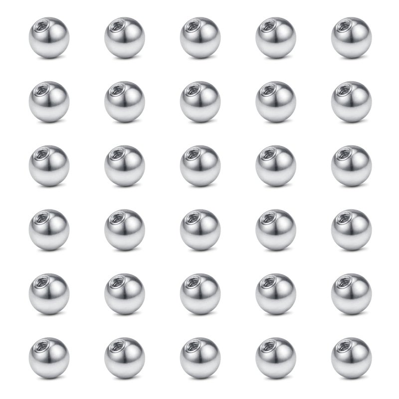 VCMART 16G 18G Replacement Balls Externally Threaded Piercing Balls for Lip Septum Nose Cartilage Tragus Helix Daith Rook Ear Piercing Jewelry 3mm Balls Body Jewelry Piercing Barbell Parts - Image 1