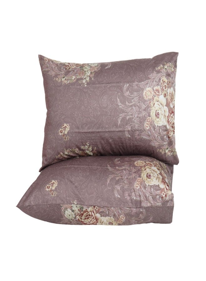 WBYCOTBED Purple 100 Percent Cotton Pillowcases Pattern Breathable Queen Size Pillow Covers for Bed - Image 3