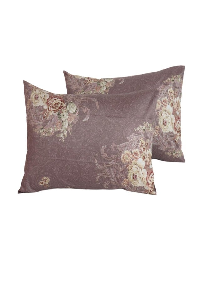 WBYCOTBED Purple 100 Percent Cotton Pillowcases Pattern Breathable Queen Size Pillow Covers for Bed - Image 1