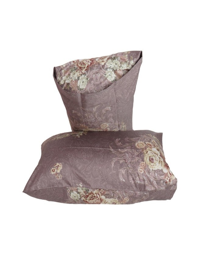 WBYCOTBED Purple 100 Percent Cotton Pillowcases Pattern Breathable Queen Size Pillow Covers for Bed - Image 2