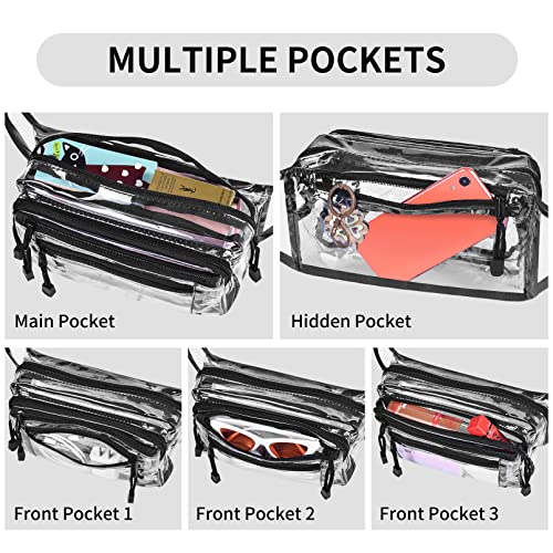 USPECLARE Clear Bag Stadium Approved Large Clear Fanny Pack for Women for Work,Multi-purpose Waist Bag for Travel & Sporting Event - Image 4