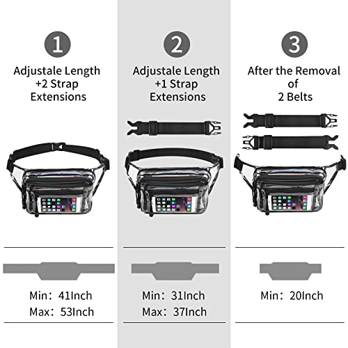 USPECLARE Clear Bag Stadium Approved Large Clear Fanny Pack for Women for Work,Multi-purpose Waist Bag for Travel & Sporting Event - Image 3