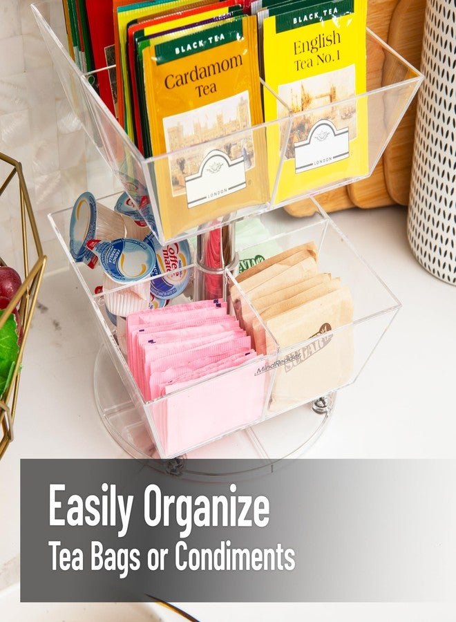 Mind Reader Tea Bag Carousel, 3 Tier Clear Acrylic Organizer with 12 Compartments, 360° Rotating Tea Station for Countertop Storage - Image 5