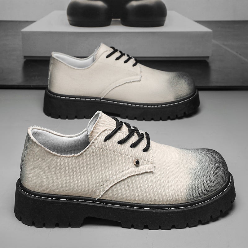 Colored Denim Canvas Shoes, Classic Japanese Work Shoes, Retro Casual Large-Toe Men'S Shoes, Outdoor Hard-Soled Labor Protection Shoes For Men - Image 1