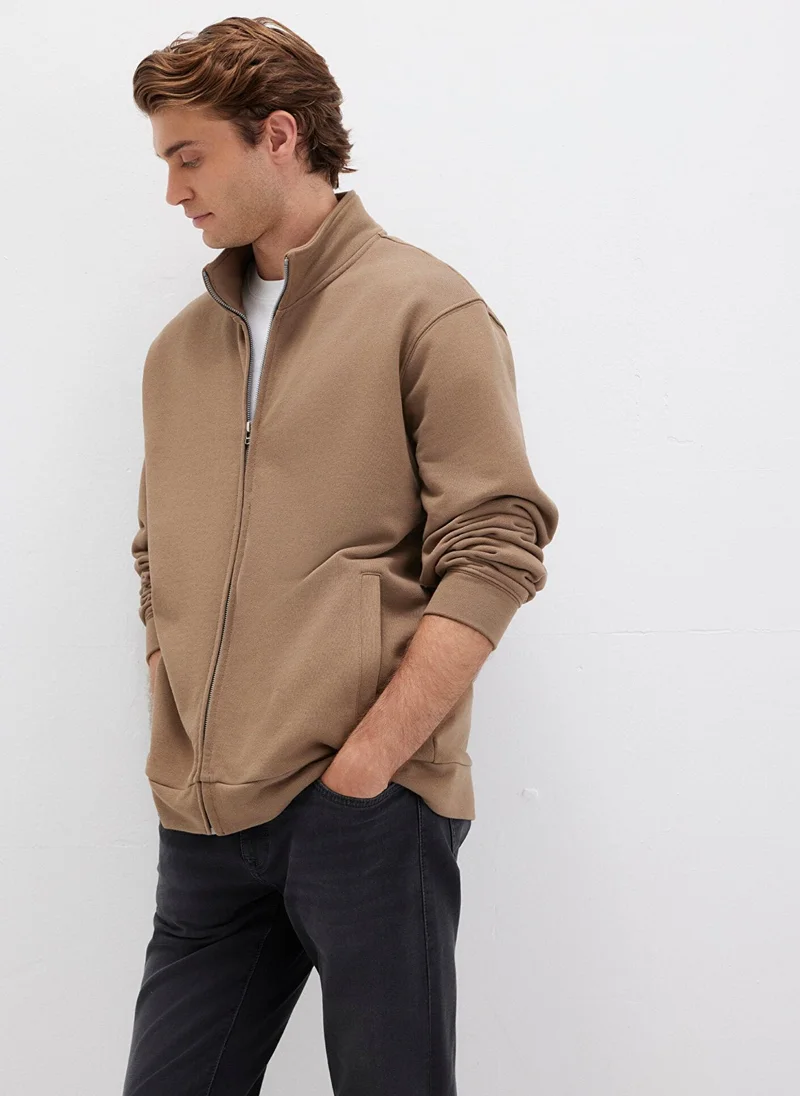 MAVI Full Zip Brown Sweatshirt
