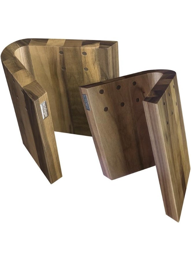 Arte Legno 83WL Magnetic Block and Elegant Kitchen DisplayCurved DesignStain Resistant Walnut Handcrafted in Italy10 Knife Capacity - Image 1