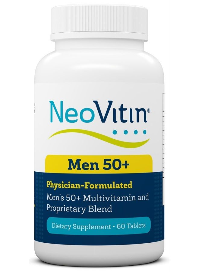 NeoVitin فيتامينات متعددة / معادن متعددة للرجال فوق 50 عامًا مع فيتامين ب، فيتامين د، كالسيوم، فيتامين د، إل-كارنيتين، مسحوق جذر الجنسنغ الآسيوي، مستخلص أوراق الشاي الأخضر، مستخلص جذر الكركم - Image 1