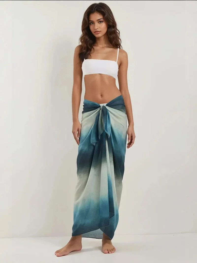 HICCUP Long Printed Beach Cover-Up