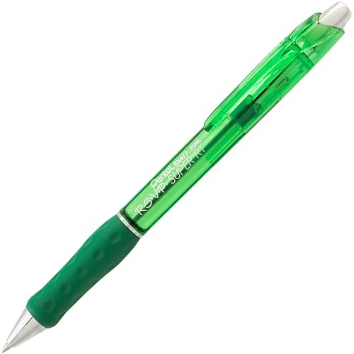 Pentel RSVP Super RT Ballpoint Pen 07mm Fine Line Green Ink Box of 12 BX477D - Image 3