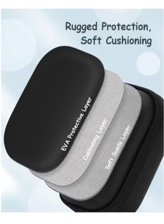 Digital camera bag, can store SD cards, spare batteries, data cables, plugs, etc., suitable for digital camera, travel portable cute small camera bag (black) - Image 3