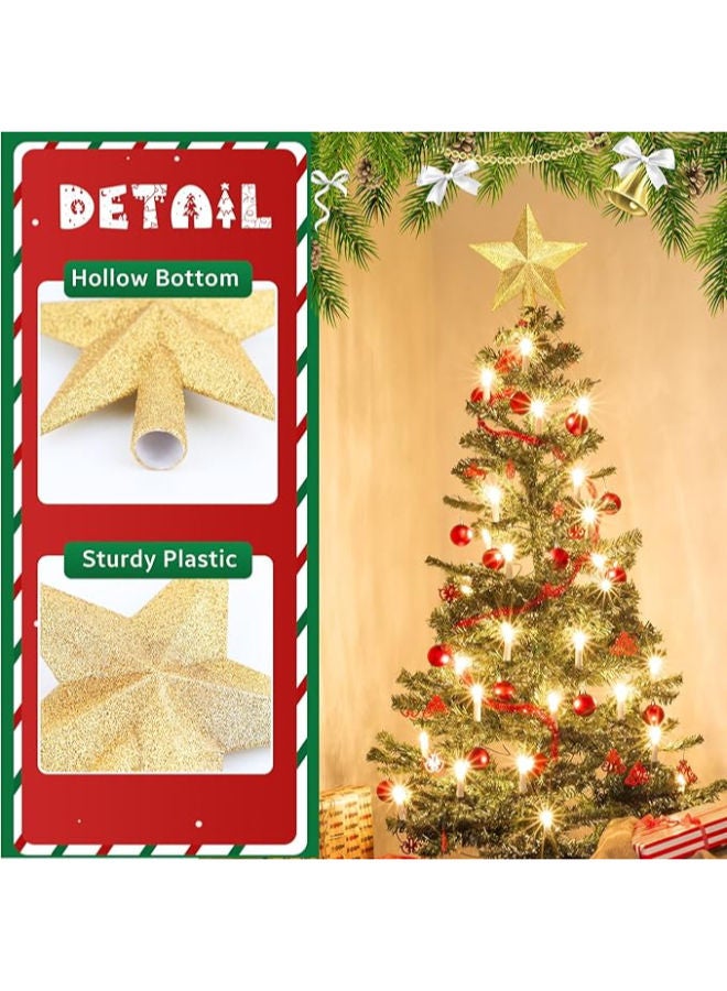 زينة شجرة عيد الميلاد المتلألئة على شكل نجمة - Image 4