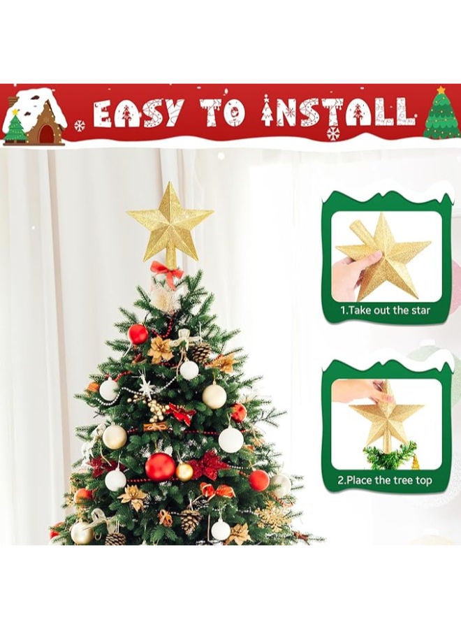 زينة شجرة عيد الميلاد المتلألئة على شكل نجمة - Image 3