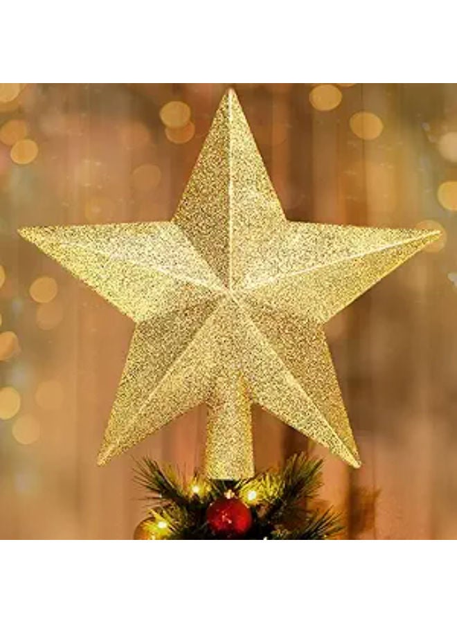 زينة شجرة عيد الميلاد المتلألئة على شكل نجمة - Image 1