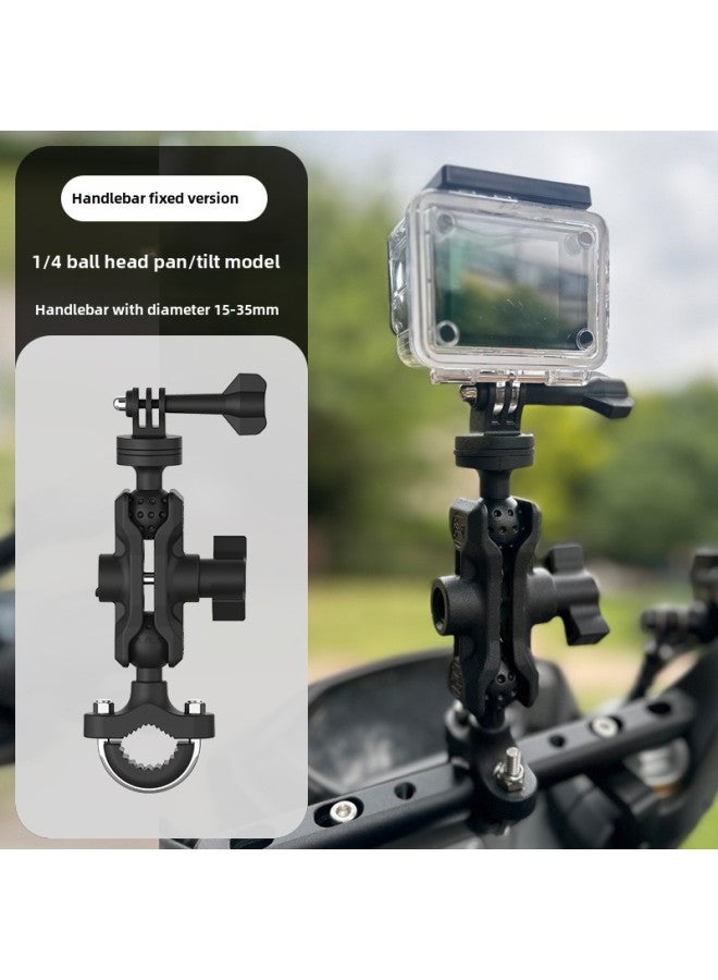 Generic GOPRO Sports Camera Bracket Small Ant Mountain Dog Dajiang Staring Camera Accessories Motorcycle Driving Recorder Bracket-Color:15-35mm Bracket Handlebar Installation  - Image 1