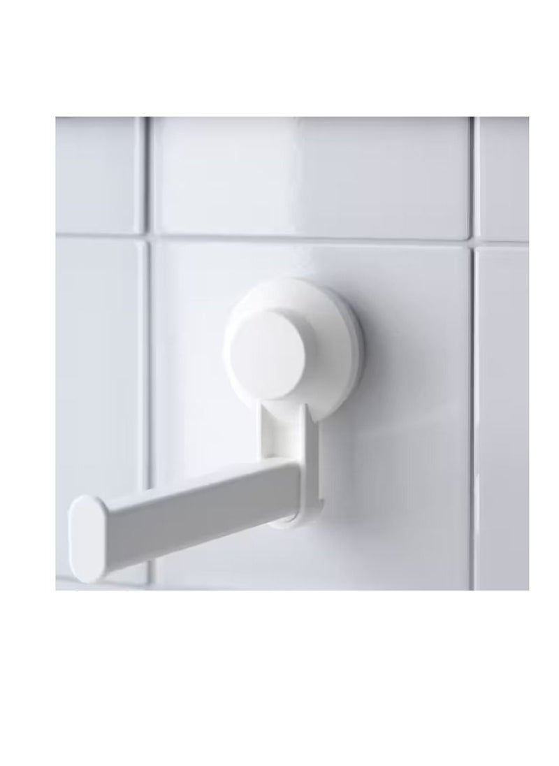 Generic - Toilet roll holder with suction cup, white - Image 1