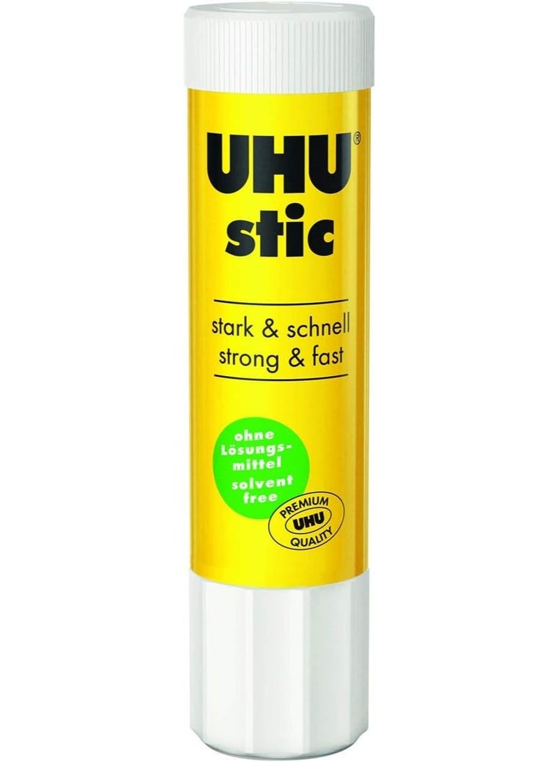 UHU stic, 21g, the proven glue stick, strong, fast, solvent free, clean, safe & sustainable for school, home, office, kids, arts and crafts, 98% natural, now packed in 50% recycled plastic - Image 1