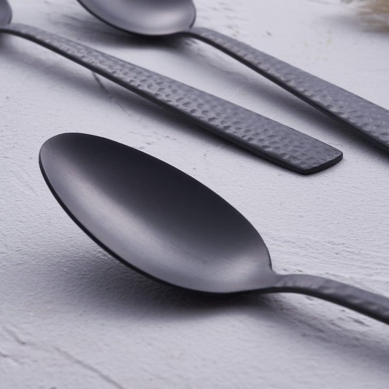 FULLYWARE Matte Black Teaspoon Set of 6, 7.0 inches Stainless Steel Black Metal Coffee Dessert Spoons, Satin Finish - Image 3