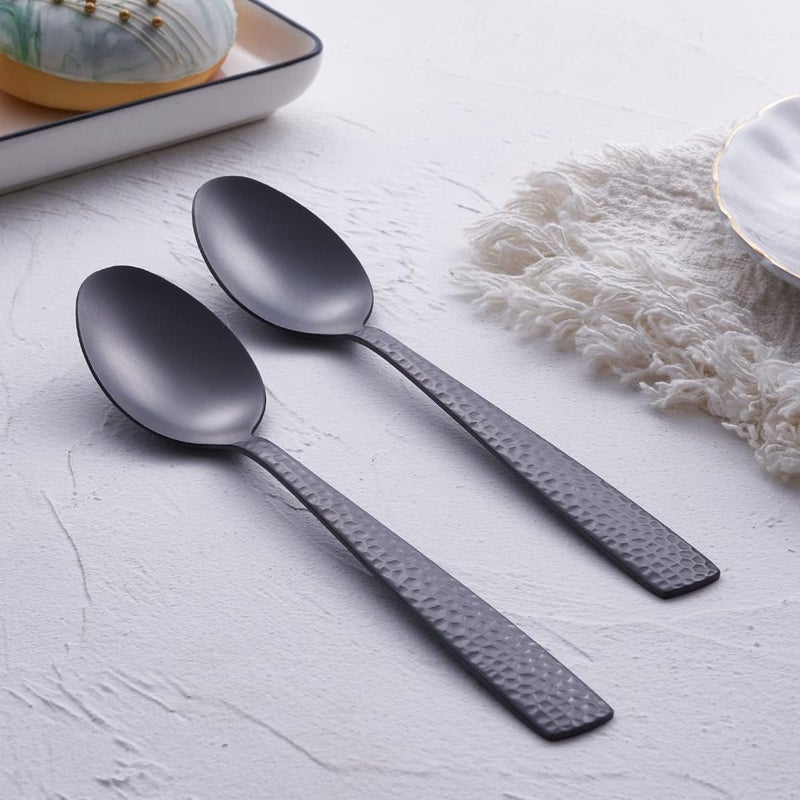 FULLYWARE Matte Black Teaspoon Set of 6, 7.0 inches Stainless Steel Black Metal Coffee Dessert Spoons, Satin Finish - Image 5