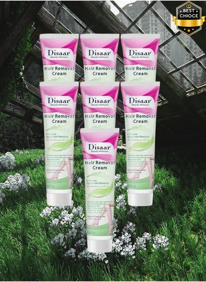 Disaar - 7 Pieces Skin Care 5 Minutes Super Fast Hair Removal Cream 100 Grams - Image 1