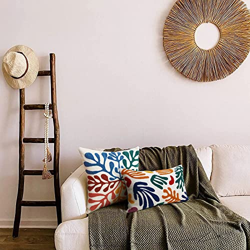 Merrycolor Boho Abstract Matisse Throw Pillow Covers 18x18 Soft Tufted Colorful Pillow Covers Mid Century Aesthetic Art Modern Boho Pillows Decorative Throw Pillow Case for Couch Living Room Bed - Image 5