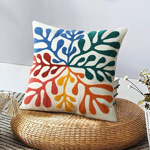 Merrycolor Boho Abstract Matisse Throw Pillow Covers 18x18 Soft Tufted Colorful Pillow Covers Mid Century Aesthetic Art Modern Boho Pillows Decorative Throw Pillow Case for Couch Living Room Bed - Image 1