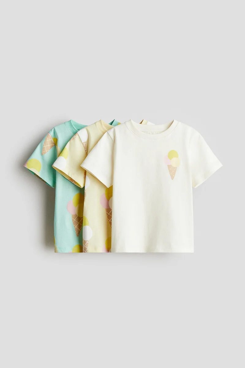 H&M 3-pack printed jersey tops