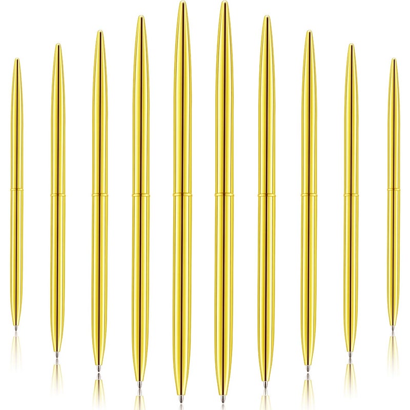 Outus 30 Pcs Gold Ballpoint Pens Slim Metallic Retractable Lightweight Pens Set 1mm Medium Point Pens for Wedding Guest Book Gift Business Office Teachers Christmas - Image 2