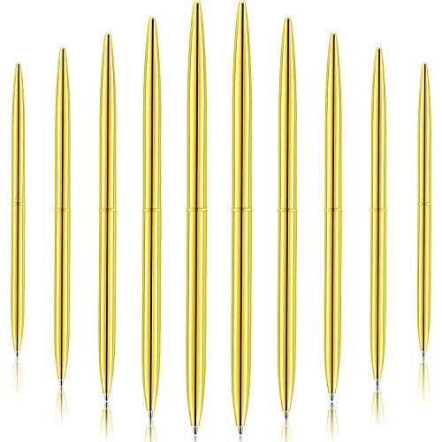 Outus 30 Pcs Gold Ballpoint Pens Slim Metallic Retractable Lightweight Pens Set 1mm Medium Point Pens for Wedding Guest Book Gift Business Office Teachers Christmas - Image 1