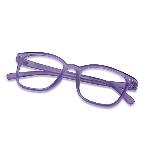 Freddy Clear Lens Full Rim Square Spectacle Frame For Men and Women (Lavender Violet) - Image 5