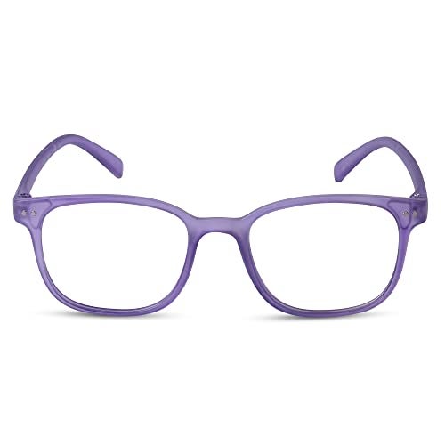 Freddy Clear Lens Full Rim Square Spectacle Frame For Men and Women (Lavender Violet) - Image 2