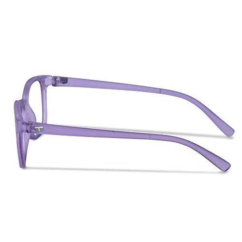 Freddy Clear Lens Full Rim Square Spectacle Frame For Men and Women (Lavender Violet) - Image 3