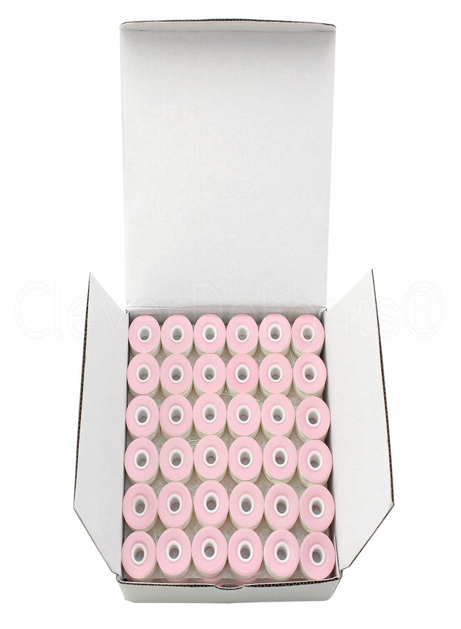 CleverDelights Size L Prewound Bobbins - 144 Pack - White - Cardboard Sided - 3/8" x 13/16" - Image 1