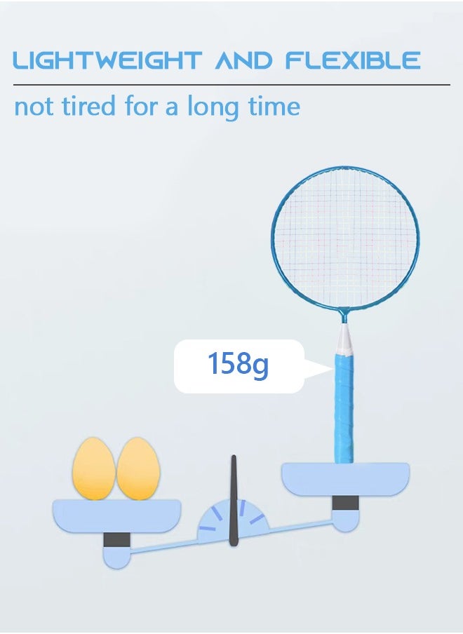GROIC Badminton Rackets for Kids, Badminton Racquet Set for Toddler Indoor/Outdoor Sport Game Including 4 Badminton and Badminton Racket for Children 1 Pair  - Image 5