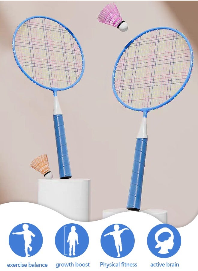 GROIC Badminton Rackets for Kids, Badminton Racquet Set for Toddler Indoor/Outdoor Sport Game Including 4 Badminton and Badminton Racket for Children 1 Pair  - Image 2