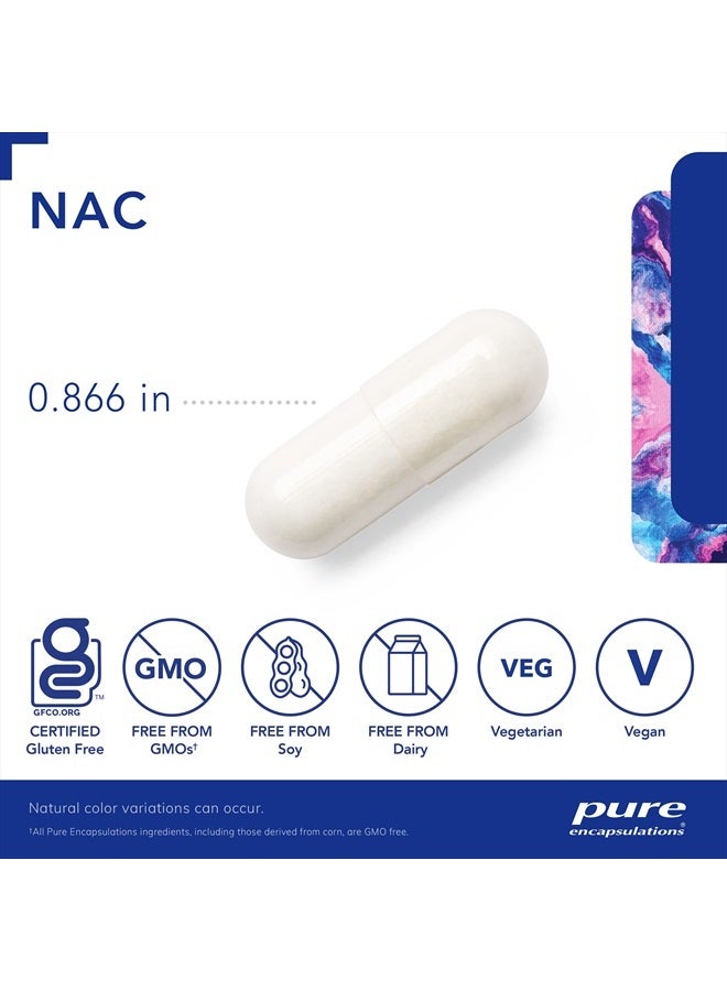 Pure Encapsulations NAC 600 ملغ - مكمل N-Acetyl Cysteine لصحة الرئة ودعم المناعة، دعم الكبد ومضادات الأكسدة* - مع N-Acetyl-L-Cysteine حر - 360 كبسولة - Image 3
