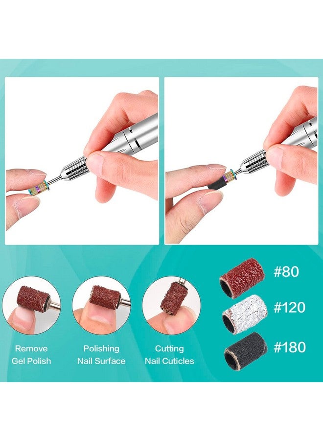 Depvko 11Pcs Nail Drill Bits With 75Pcs File Sanding Bands (80120180 Grits) 3/32 Inch Tungsten Carbide Drill Bit Set For Acrylic Gel Nails Manicure Pedicure - Image 4